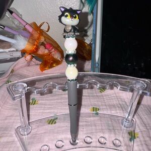 Gray Beaded Pen with Lucifer Topper